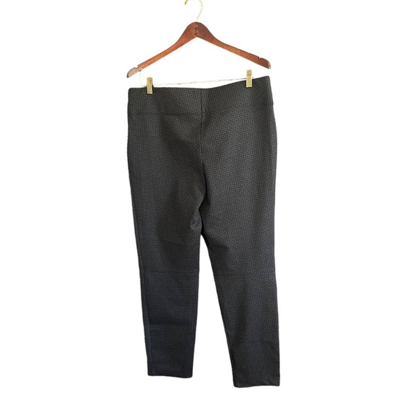 Max Studio NWT Black Pull on Pants with Checkered/Diamond Design Women’s XL - Picture 3 of 8